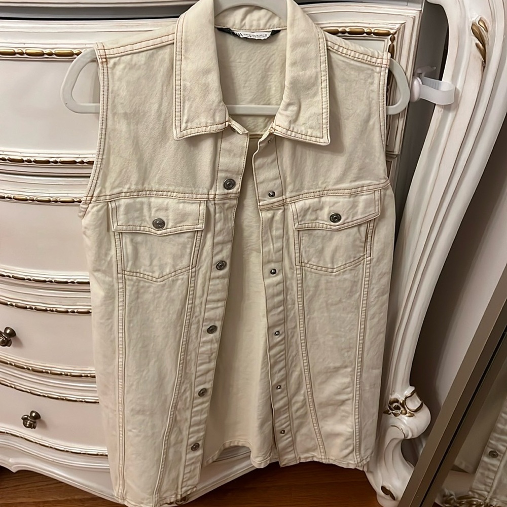 ZARA Denim Dress vest - Picture 3 of 3